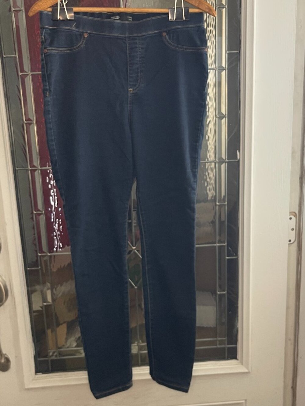 Simply Vera Vera Wang High Rise Pull On Leggings Womens Jeans Blue Size L Long
